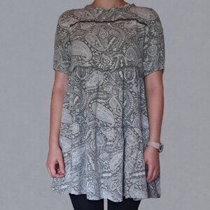 KNOX ROSE; Green Paisley Floral Print; XS